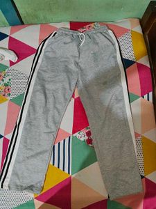 Grey Sweatpants with Side Stripes
