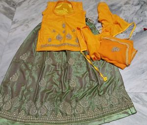 Yellow and Green Rajputi Dress