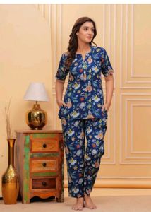 Comfortable Floral Print Night Suit Set