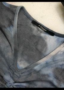 Tie-Dye Ribbed Cinched Top