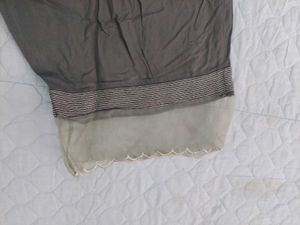 Elegant Grey Palazzo Pants with Lace Detail