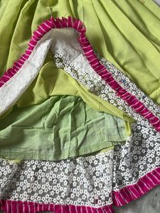 Green Lehenga&amp; designer Dupatta