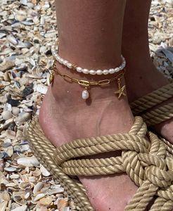 Pearl & Starfish Anklets Set