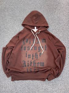 Oversized Brown Graphic Hoodie