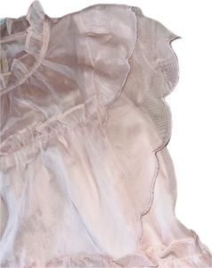 Sheer Pink Ruffled mid length top