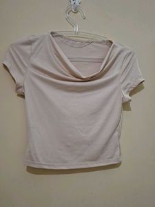 Stylish Cowl Neck Crop Top