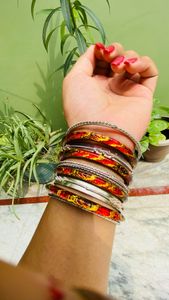 metal and colorful bangles