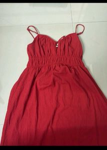 Red Midi Jersey Dress