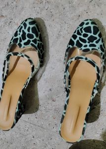animal print block heels
