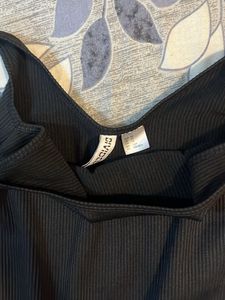 h&amp;m Black Ribbed Bodysuit