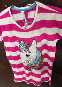 Pink &amp; White Striped T-Shirt