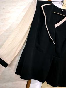 Fancy B&amp;W Peplum Top ♠️