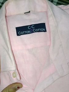 Men's Pink Cotton Casual Shirt