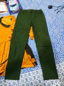 Yellow Kurta with Green Pants