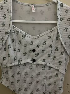 Cute Floral Print Crop Top