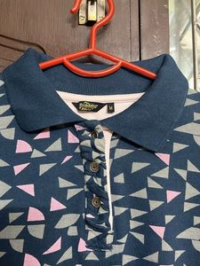 Roadster Polo Neck Blue Tshirt
