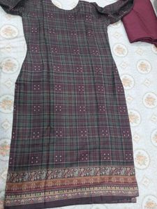 Elegant Plaid Kurta with plazo