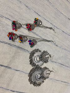 combo of 2 oxidised earrings