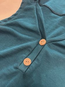 Cute Teal Button-Down Top