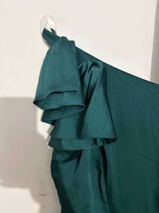 One-Shoulder Green Dress