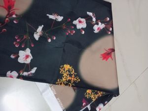 Black Printed Shirt Febric