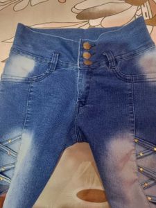 Stylish Embellished Blue Jeans