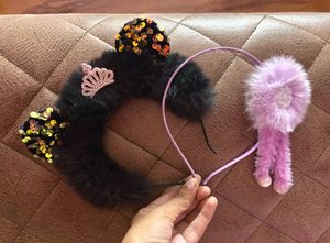 Fur Hairbands- Set of 2