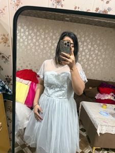 Light Blue Tulle Embellished Dress🎀❤️🦋