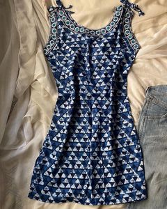 Blue & White Printed kurti