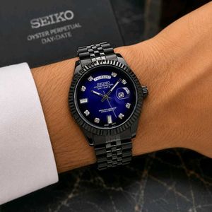 Seiko Day-Date Watch - Blue Dial