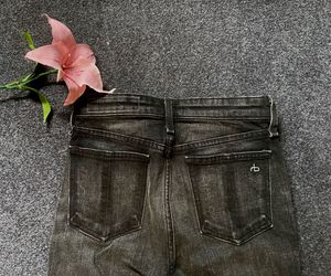 Washed Black Distressed Flare Jeans