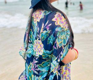Boho Floral Print Beach Kimono