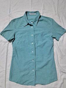 Classic Teal Gingham Short Sleeve Shirt
