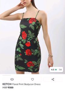 Ketch Floral Print Bodycon Dress