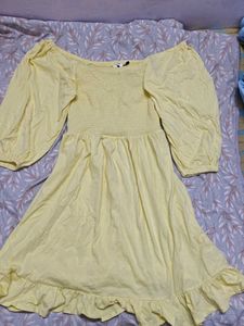 Yellow Off-Shoulder Dress