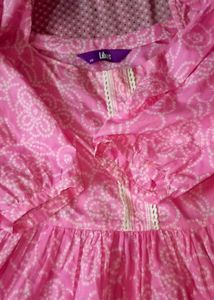 Pretty pink bandhani peplum short kurti 🩷🎀