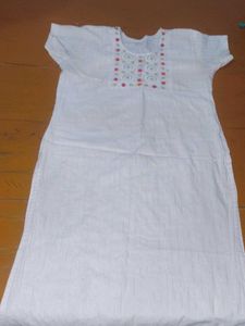 Boho Embroidered Cotton Tunic Dress