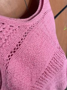 Pink Crochet Tank Top