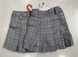 2 Plaid Pleated Mini Skirt