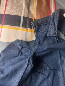 Beautiful  Half Shoulder Denim Outfit