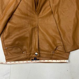 Tan Brown Faux-Leather Pants