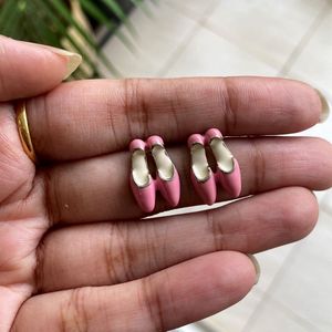 Cute Pink Ballet Slipper Earrings