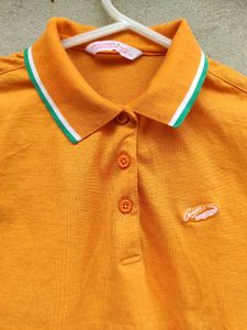 Orange Polo T-Shirt with Green Trim