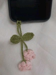 Crochet Flower Charm Keychain