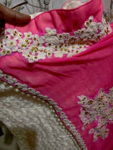 Elegant Pink Kurta with Pearl Embellishments