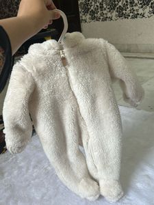 New Born Cozy Cream Fleece Baby Onesie