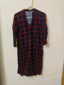 Classic Plaid Long Sleeve Kurti