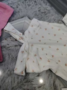 Cute Floral Top &amp; Pink Skirt Set