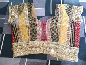 Designer Patchwork Blouse with Sequins