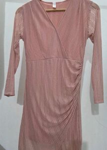 Elegant Ruched V-Neck Wrap Dress